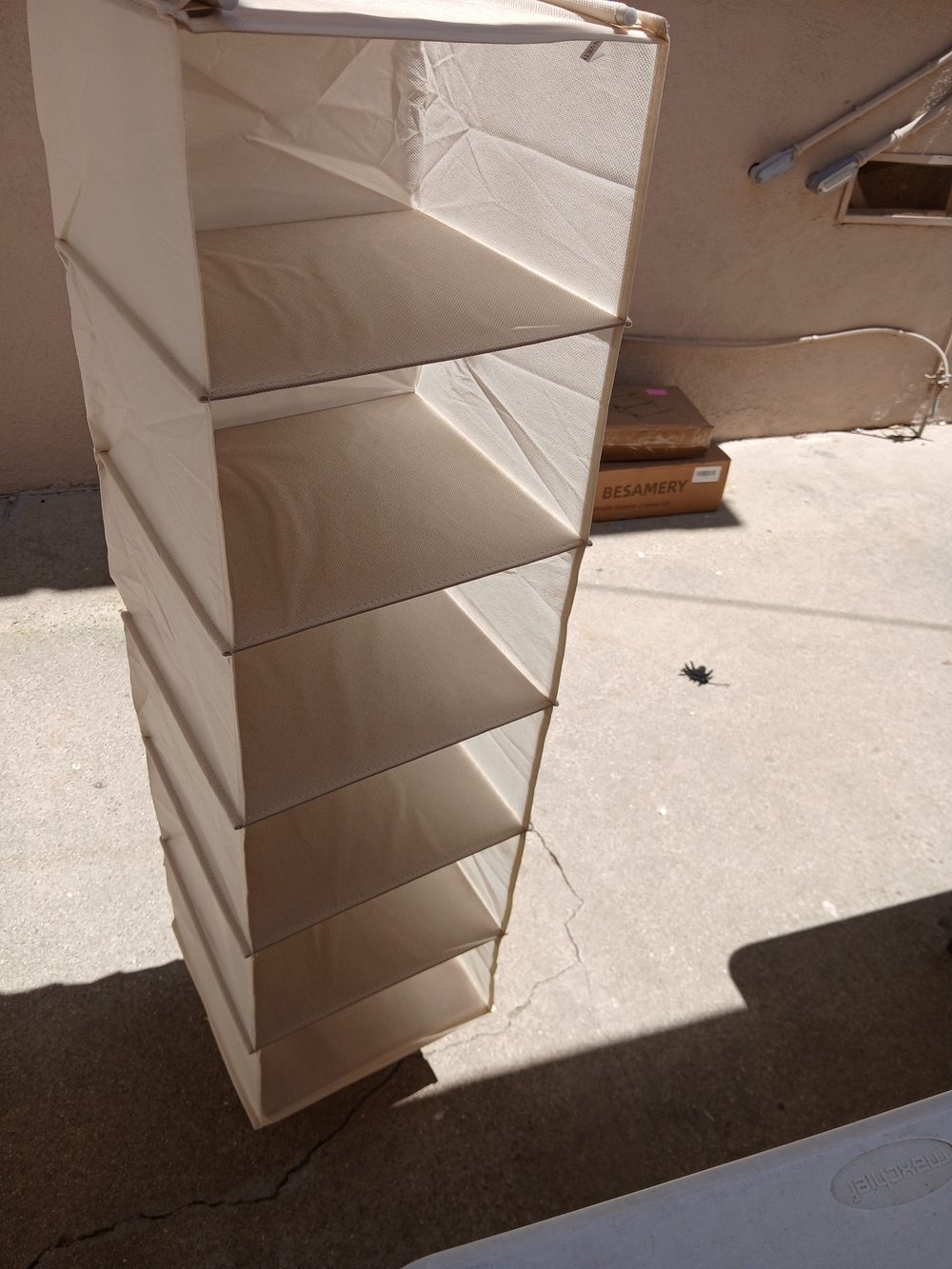 Cream Hanging Closet Organizer - 6-Shelf Home Storage - Picture 10 of 11